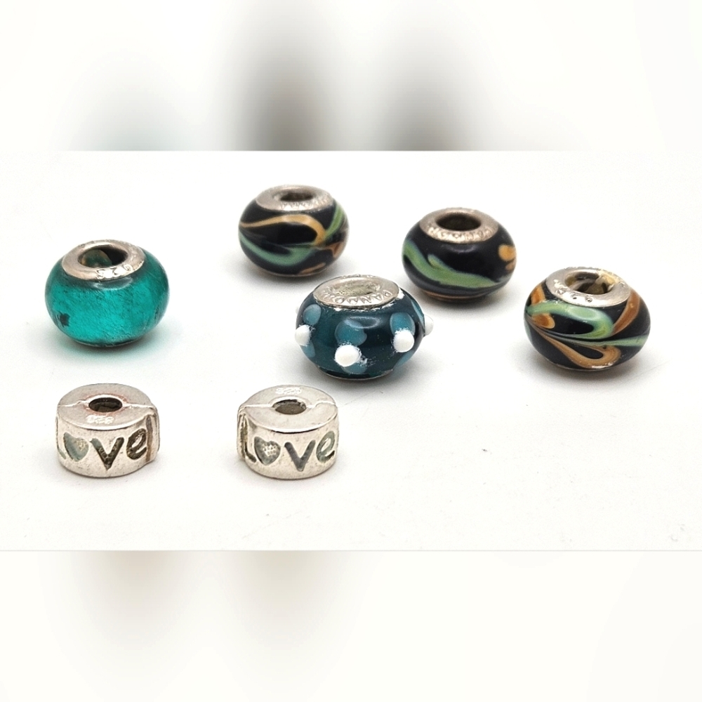 Mixed Lot 925 Sterling Silver Pandora or Persona Bracelet Beads